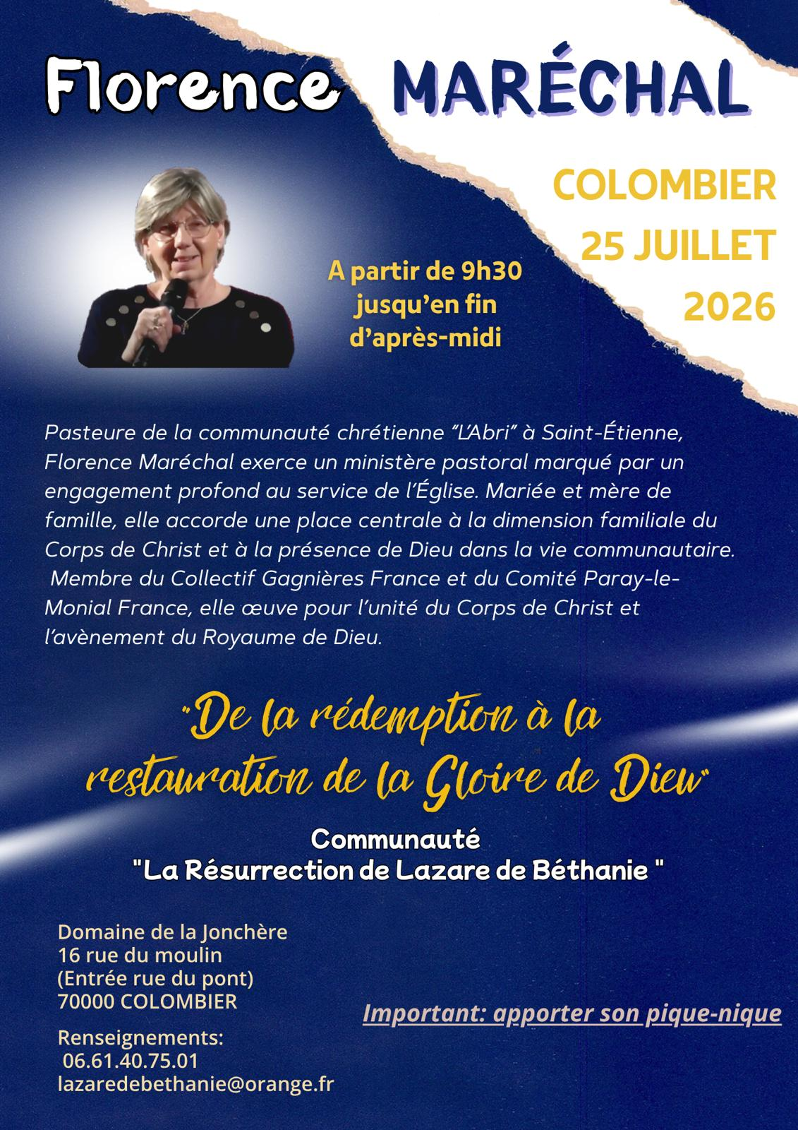 De la résurrection à la restauration de la Gloire de Dieu - juillet 2026